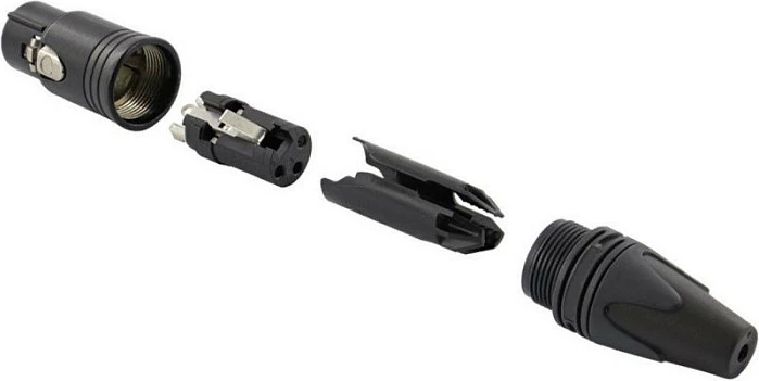 Konektor XLR femër EQUIP 147931, 3-Pole, kontakte të arta, i zi