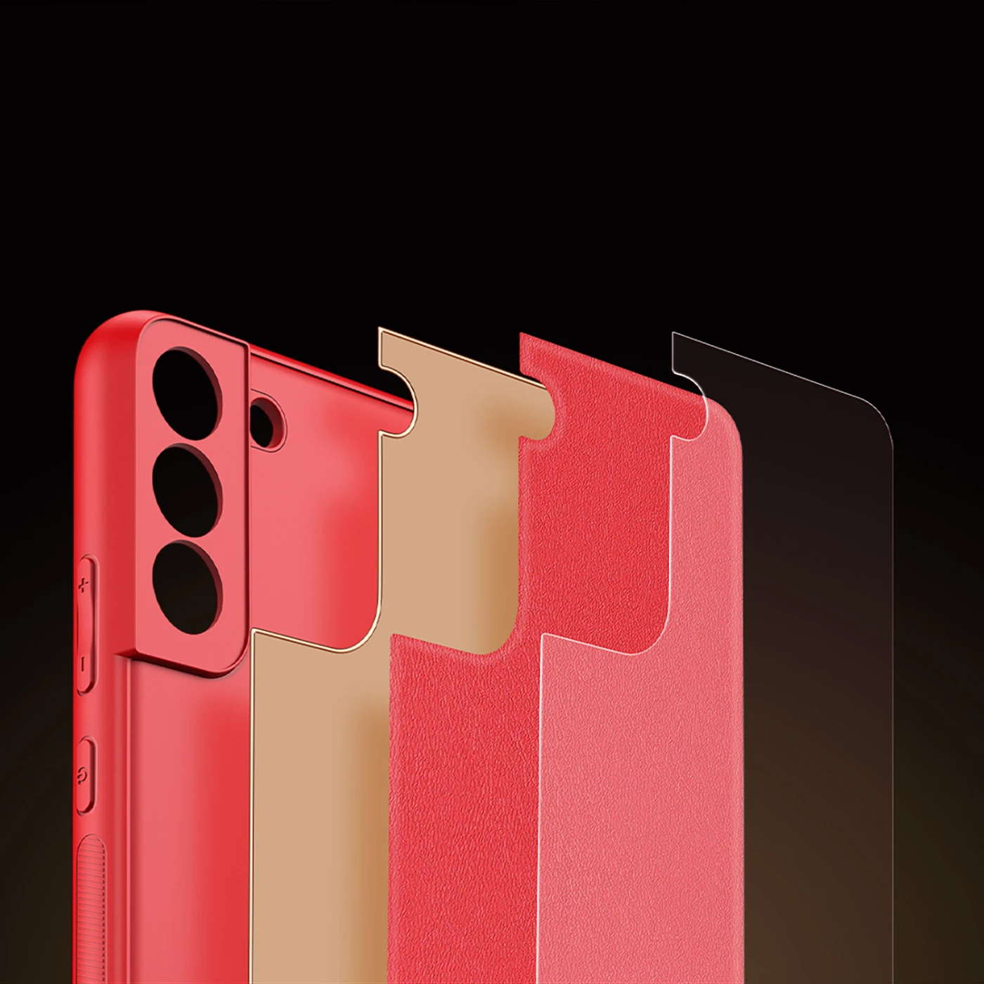 Mbështjellës Dux Ducis Yolo për Samsung Galaxy S22+, lëkurë ekologjike, Kuq