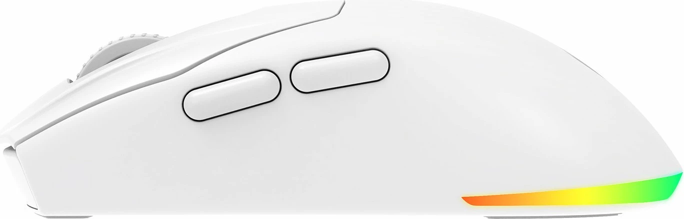 Maus Rampage Prote M5 Pro 26000 DPI wireless 2.4GHz/Bluetooth RGB, i bardhë, set me receiver USB + kabllo USB-C