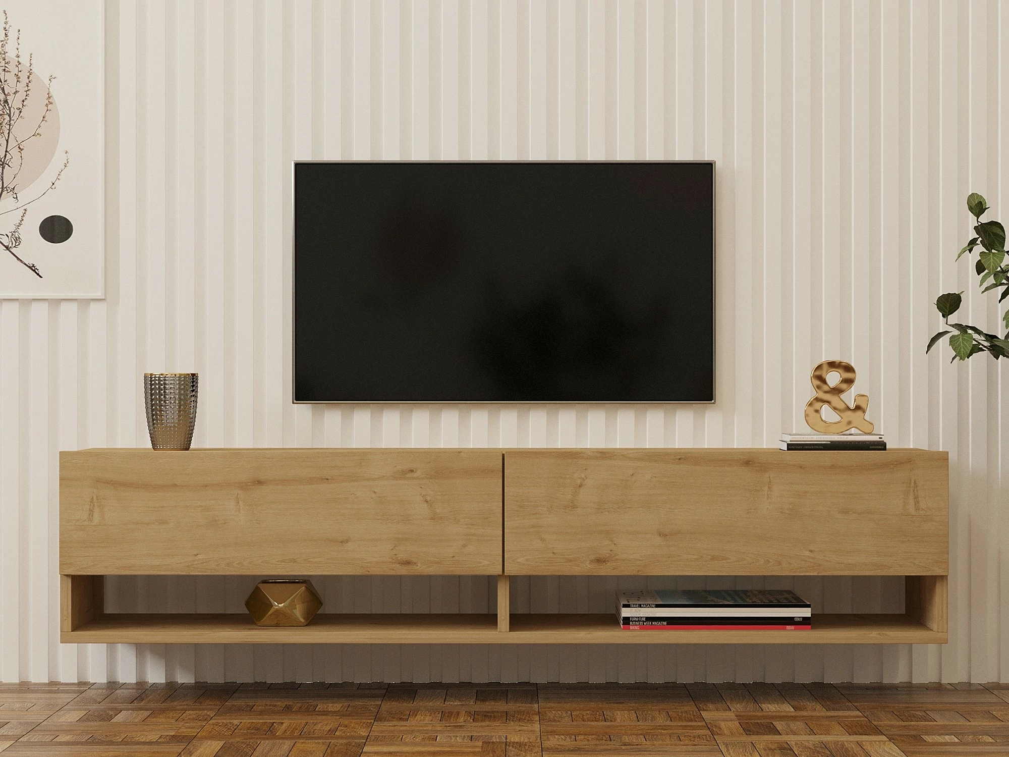 Komodë TV Hanah Home, Arges, ngjyrë lis safir