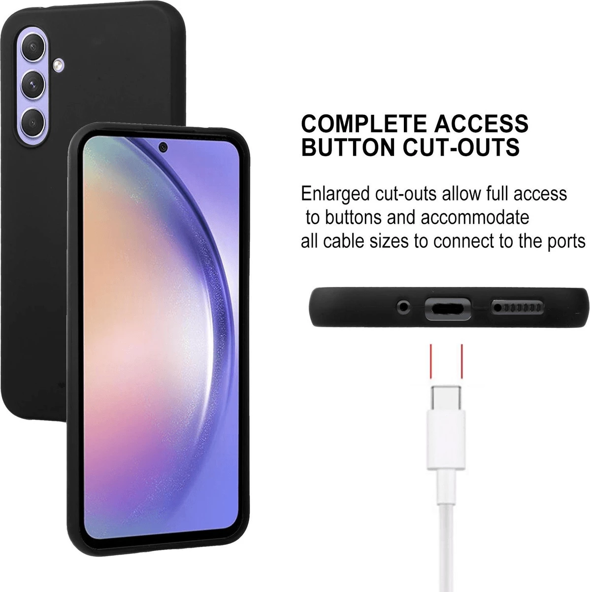 Mbështjellës silikoni Goospery Soft Feeling për Samsung Galaxy A55, i zi