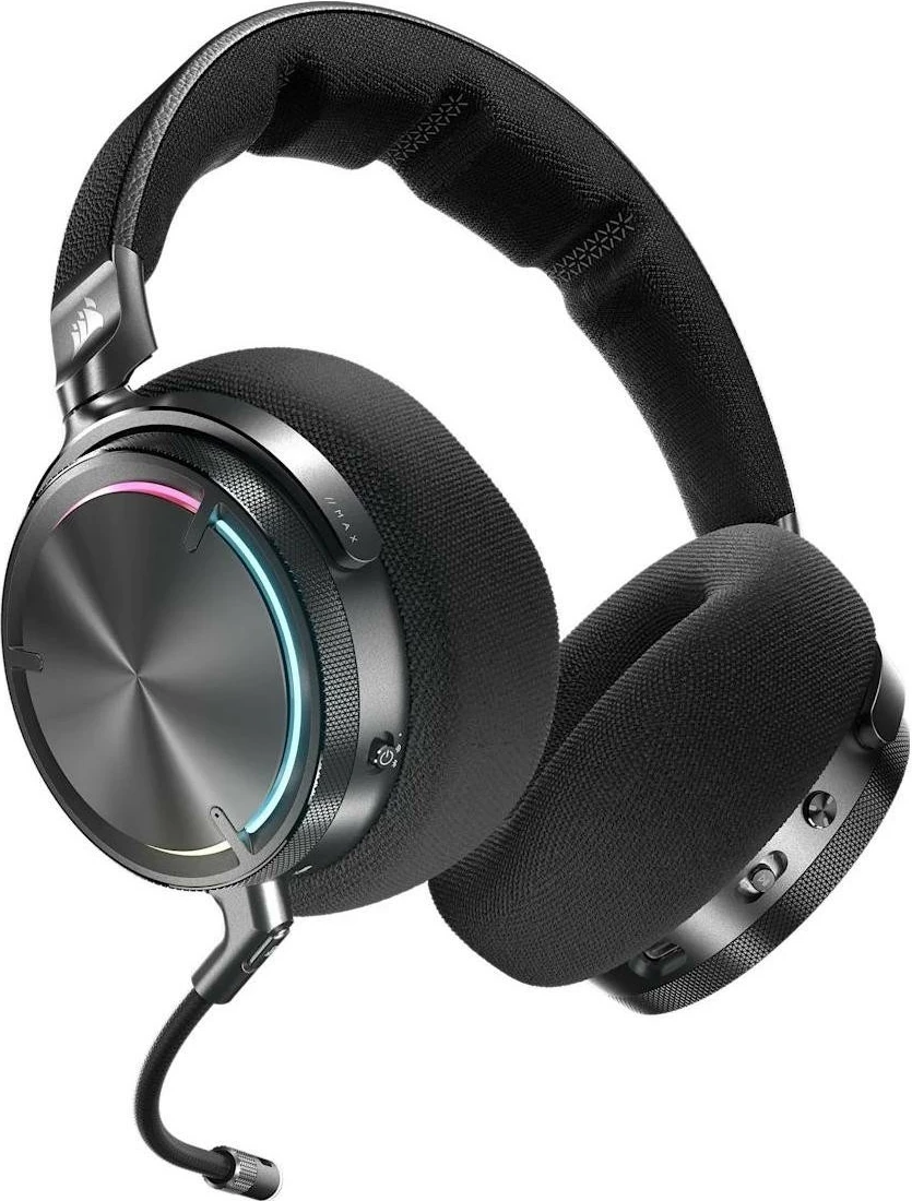 Kufje gaming Corsair Virtuoso Max Wireless, ANC, Dolby Atmos, RGB, të zeza