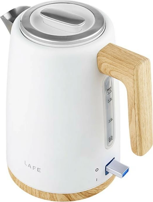 Ibrik elektrik Lafe Scandi Pro, 1.7L, Bardhë/Dru