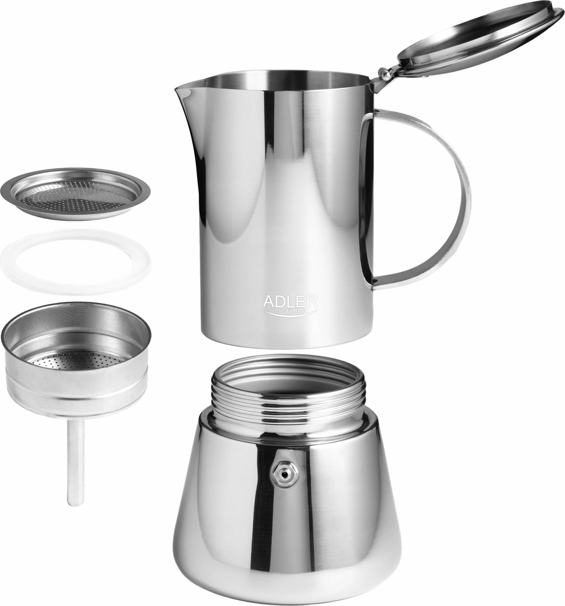 Kafetierë moka Adler AD 4419 6 filxhanë 350 ml, argjend