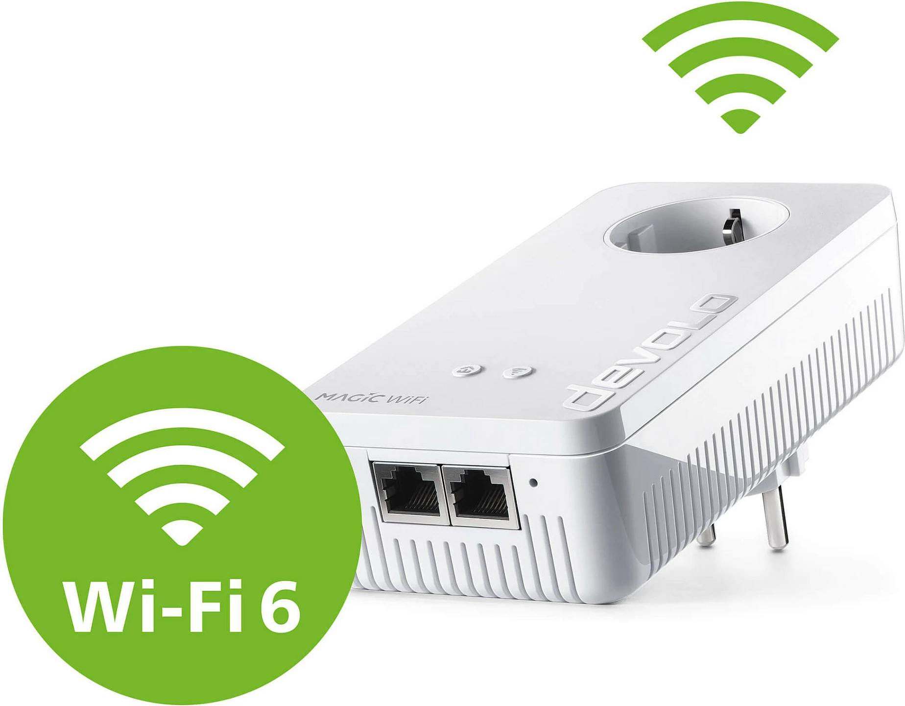 Adapter Powerline Devolo Magic 2 WiFi 6 next 7184, 2x Gigabit LAN, deri 3000 Mbit/s, i bardhë