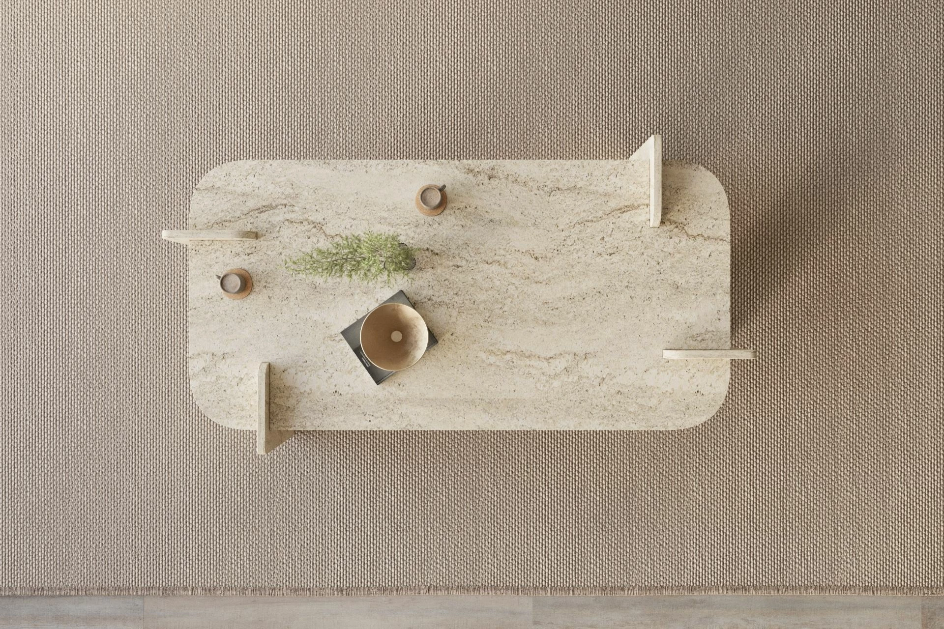 Tavolinë kafeje Skye Decor, ngjyrë travertine
