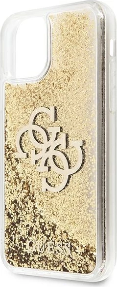 Mbështjellës Guess 4G Big Liquid Glitter për iPhone 11/XR, Ari