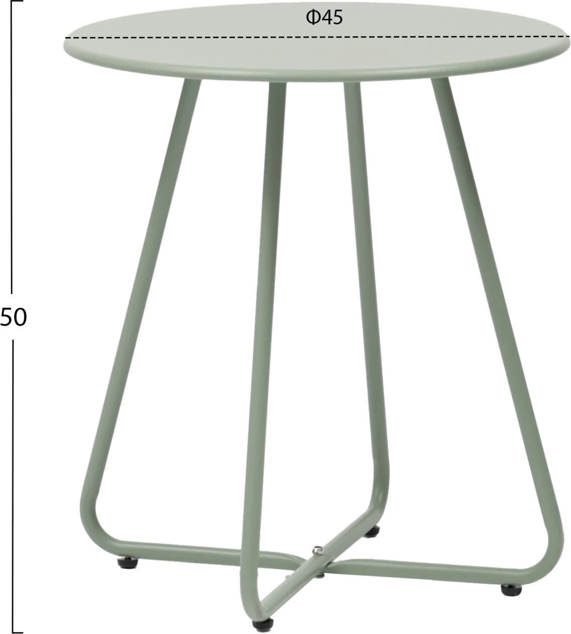 Tavolinë anësore rrethore SAMMON FH6271.06 metalike, ngjyrë fistik Φ45x50Hcm