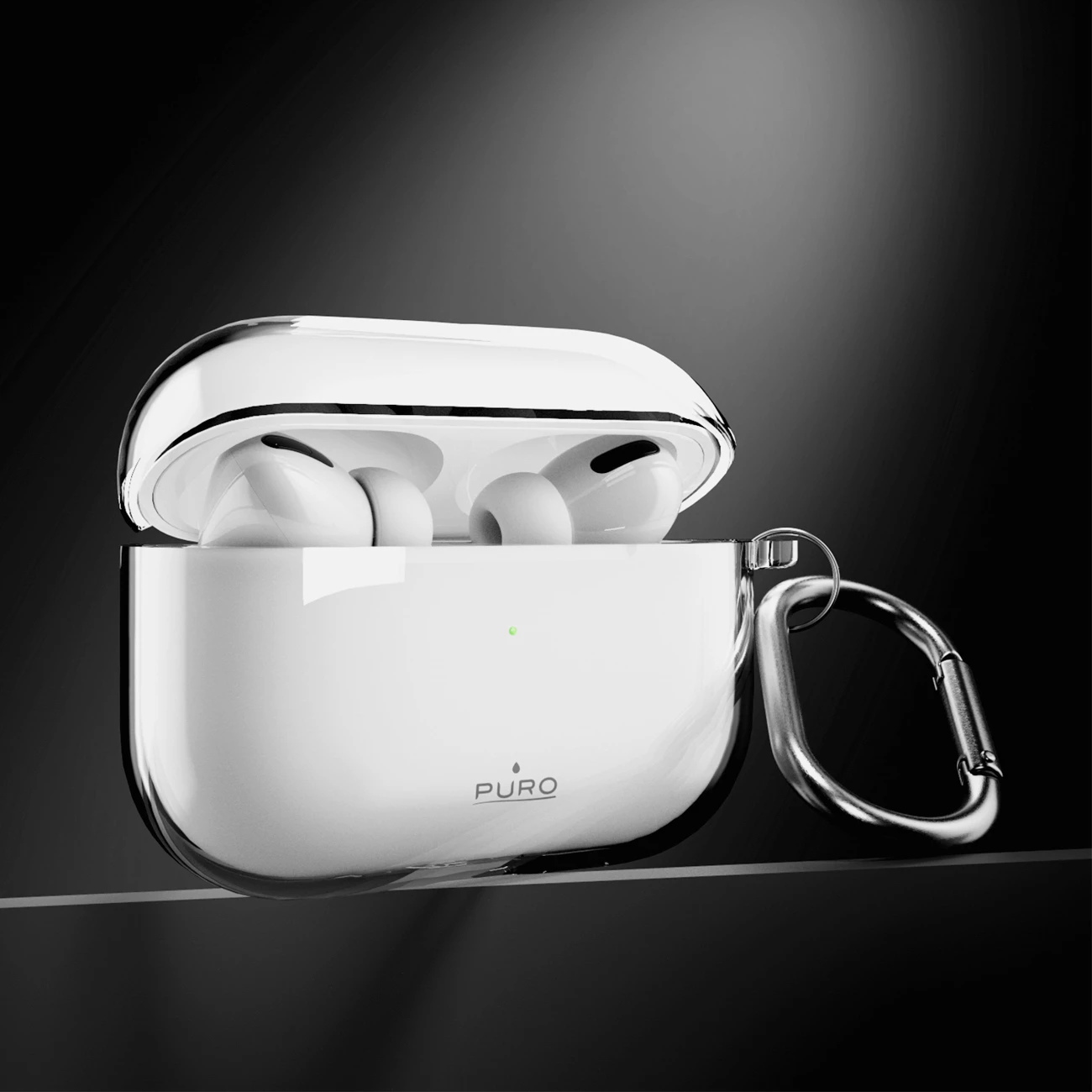 Mbështjellës për AirPods Pro 3 Puro 0.3 Nude, TPU, me karabinë, transparent