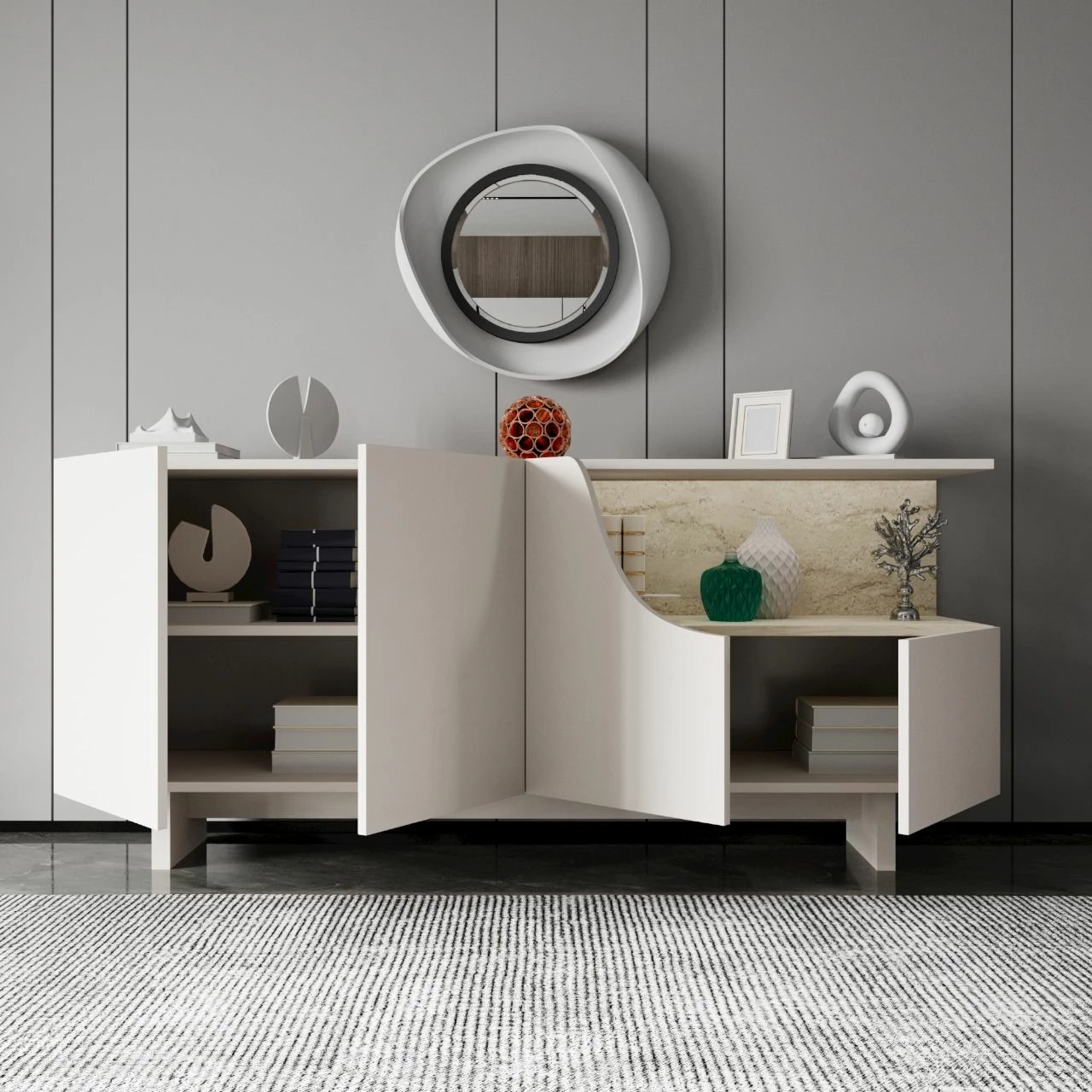 Konsol Skye Decor, Line, bezhë