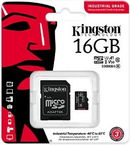 Kartelë memorie microSD Kingston SDCIT2/16GB, 16GB, Industrial, me adapter për SD