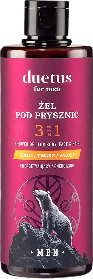 Xhel dushi 3-në-1 për meshkuj Duetus Energizing, 300ml