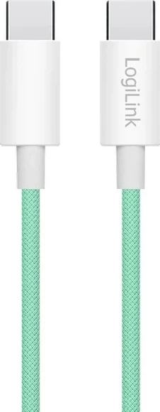 Kabëll USB-C LogiLink USB-C/USB-C 1m, najlon, i gjelbër
