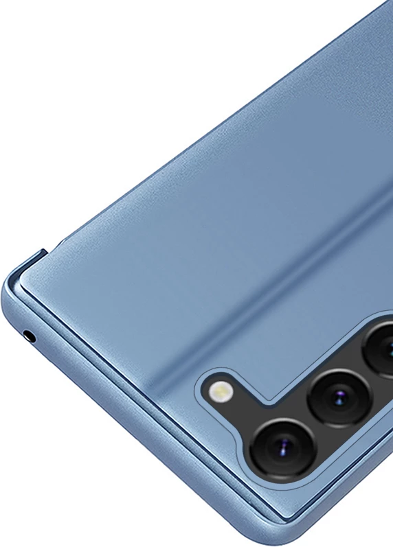 Mbështjellës Hurtel Clear View Case për Samsung Galaxy S23+, me kapak, blu