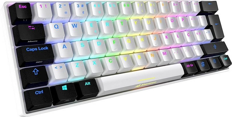 Tastierë mekanike SHARKOON SKILLER SGK50 S4, 60%, Kailh Red, RGB, e bardhë/zezë