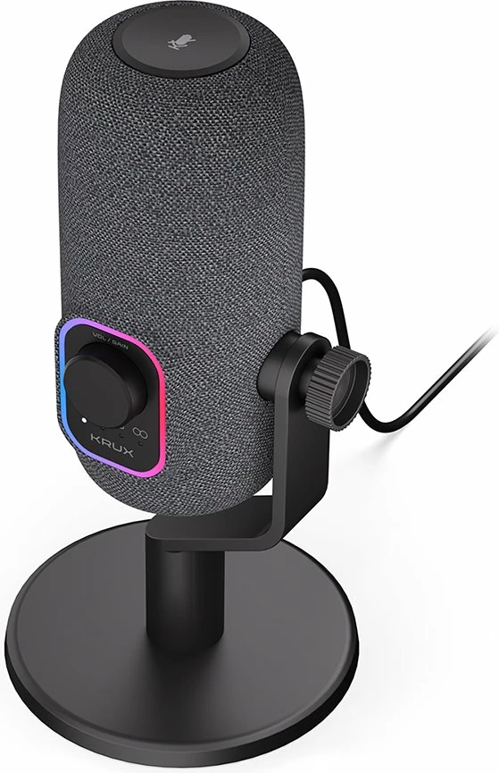 Mikrofon USB Krux Empy KRXC017, 24bit/96kHz, 4 mënyra regjistrimi, RGB, USB-C, i zi