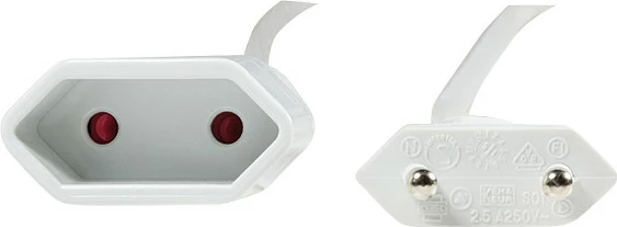 Kabllo rryme LogiLink Euro CEE 7/16 në konektor 2-pin, 2m, e bardhë