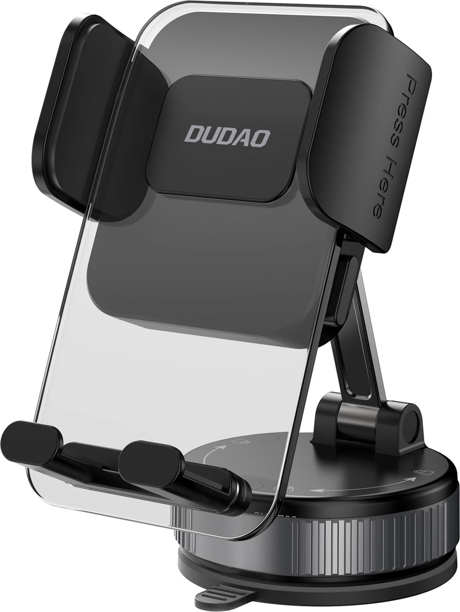 mbajtës makine për celular Dudao F24PLUS me kapje vakum, montim në panel, rregullim 360°, aliazh zinku/plastikë, i zi