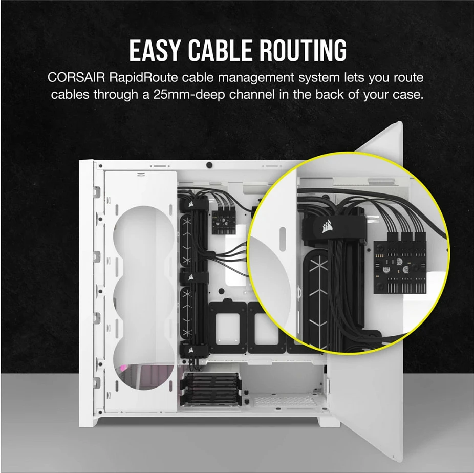Kasë PC Corsair iCUE 5000D RGB Airflow, Midi Tower, ATX/E-ATX, e bardhë