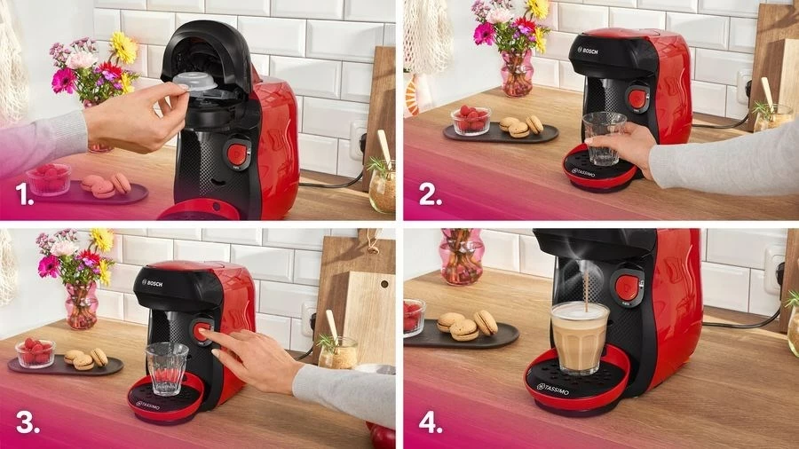 Makineri kafeje me kapsula Bosch Tassimo Happy TAS103E, 0.7L, e kuqe