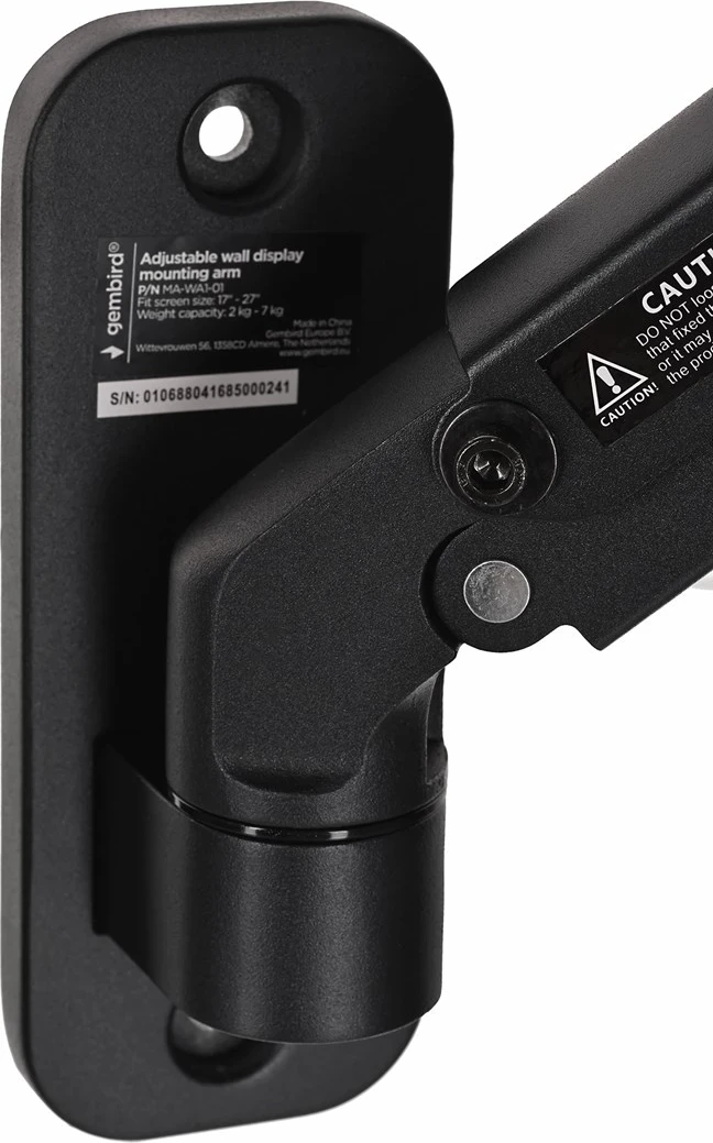 Mbajtëse monitori Gembird MA-WA1-01, deri në 27'', e zezë