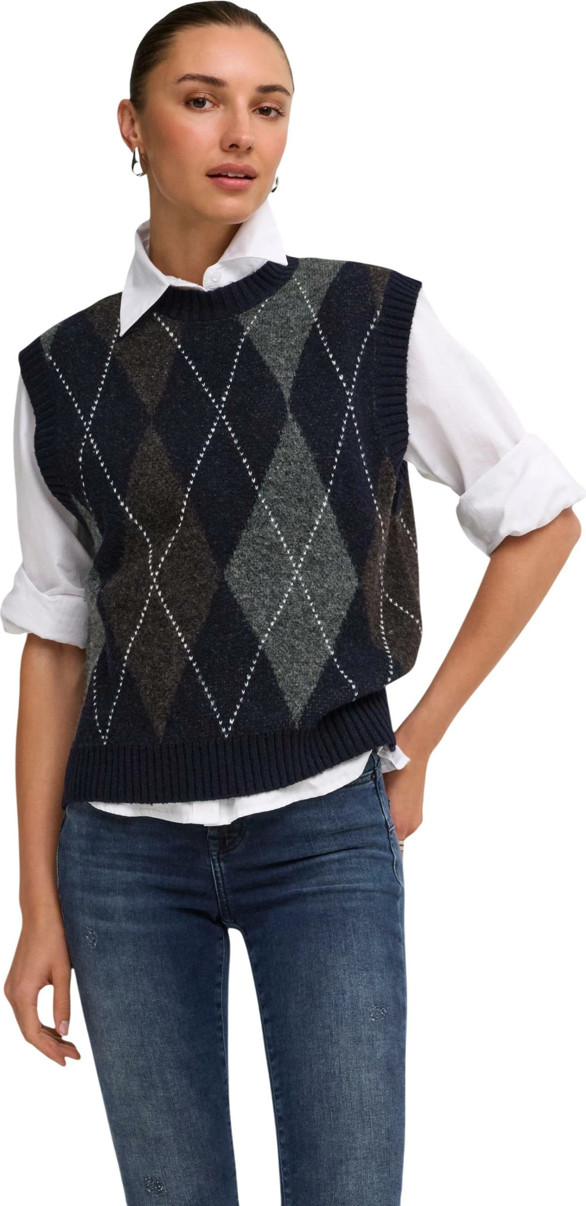 Jelek i thurur për femra Only Onlrhombus Argyle 15364799, i kaltër [Madhësia: S]