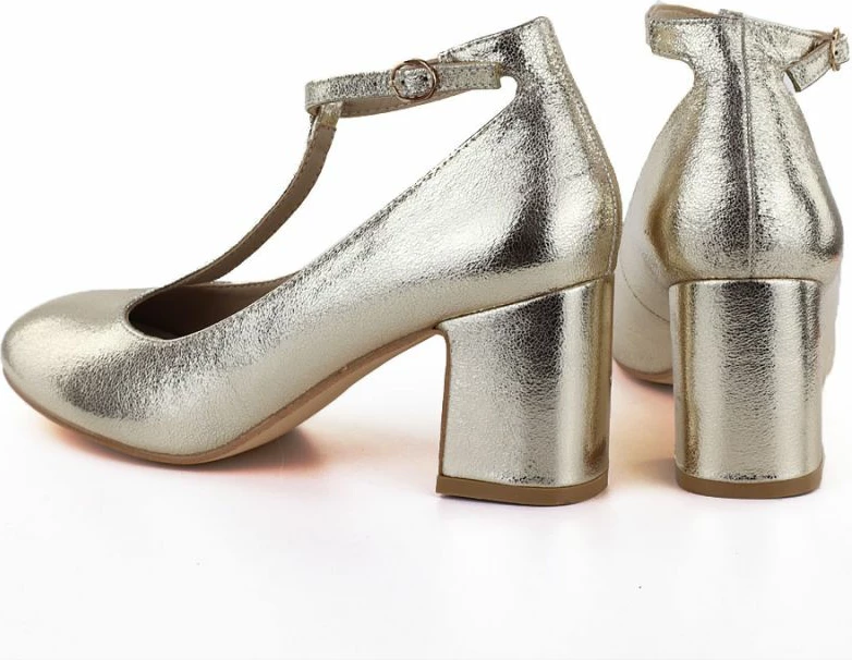 Këpucë me takë të trashë për femra Mascara 834283, të arta