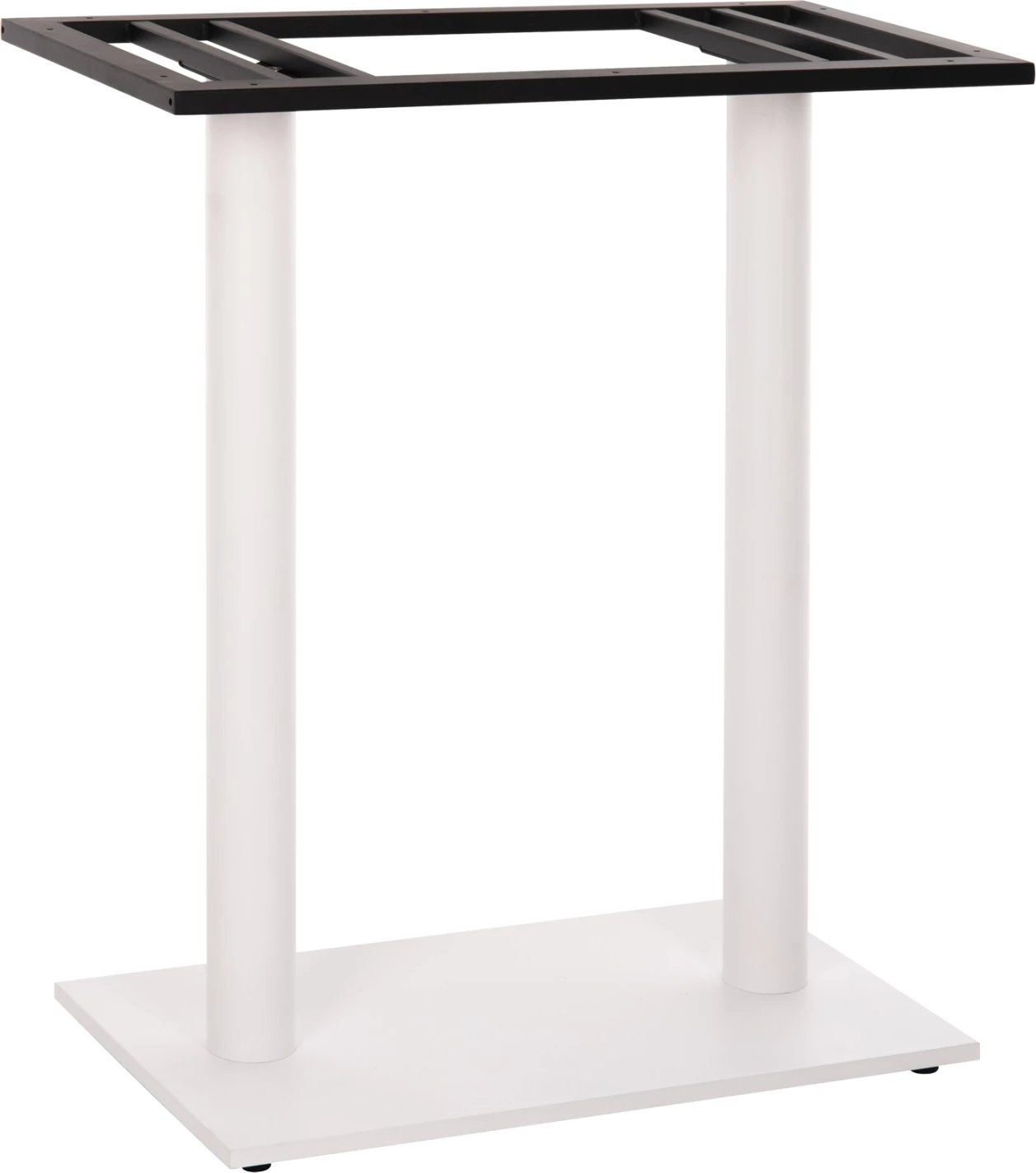 Baza e tavolinës për bar, lartësi mesatare, metal i bardhë mat, 2-pilare, 40x80x90 cm