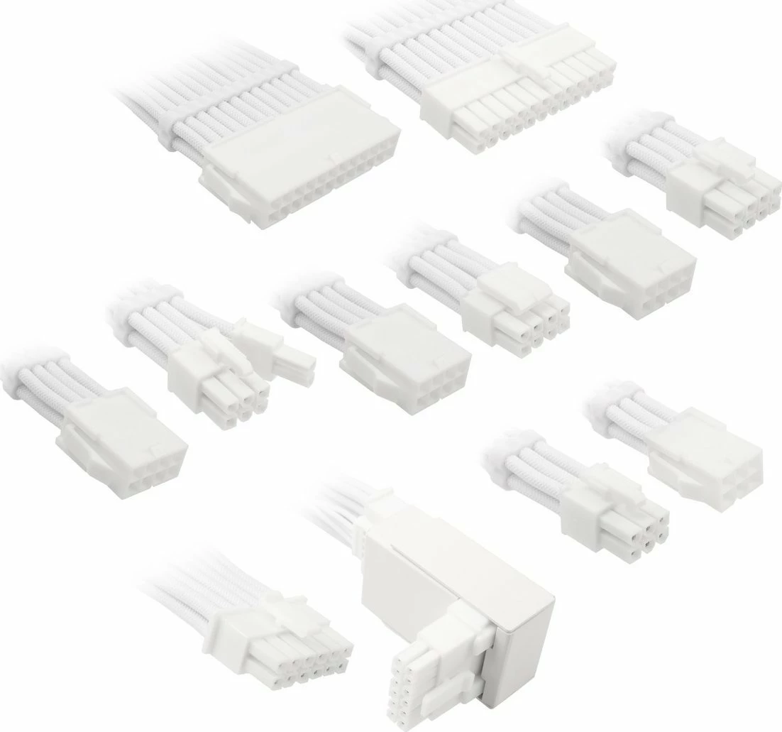 Set kabllosh zgjatues Kolink Core Pro COREPRO-EK-12VT2-WHT 12V-2x6 Type 2, 0.6 m, PCIe 5.0, 16AWG, 8 copë, i bardhë