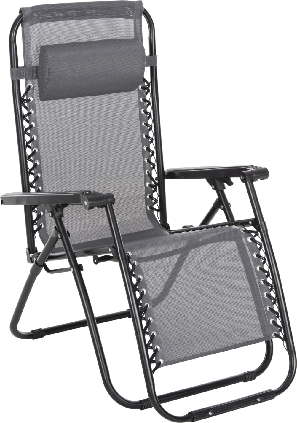 Karrige relaks COMPANION HM5095.11, metal i zi + textilene gri, 67x145x110H cm