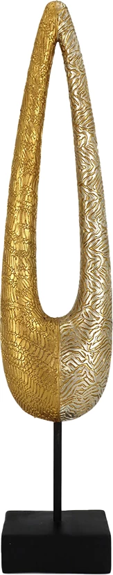 Dekor DRIP, totem, polirezine, ngjyrë ari e zezë, 9x6x41cm