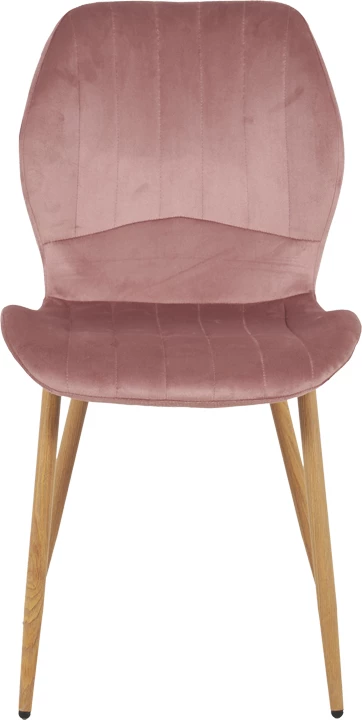 Karrige Jelour kadife, ngjyrë mollë e kalbur, këmbë metalike natyrale, 46.5x60x84cm, set prej 4 copësh