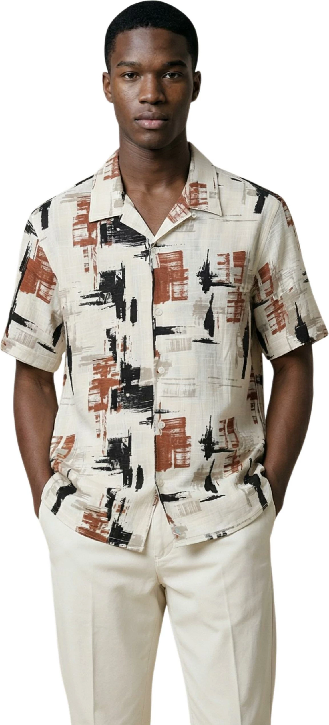 Këmishë për meshkuj Antony Morato HONOLULU MMSS00189-FA430659, bezhë e çelët