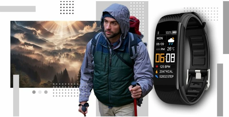 Smartwatch Giewont unisex, zi e bardhë