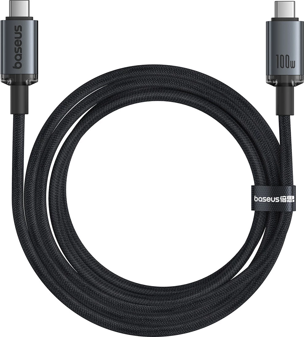 Kabllo USB-C në USB-C Baseus Crystal Shine CB000089, 1.5m, 100W, 20Gbps, e zezë