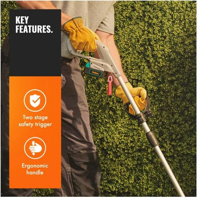 Trimer bari pa kabllo VonHaus F-Series MPN 3500194, 12V MAX 2.0Ah Li-ion, me bateri + karikues + 12 tehe rezervë, bardhë/zi