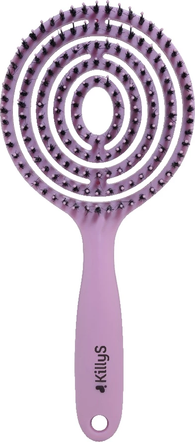 Furçë flokësh ovale fleksibile KillyS Flexi Hair Brush për femra pudër rozë 1 copë