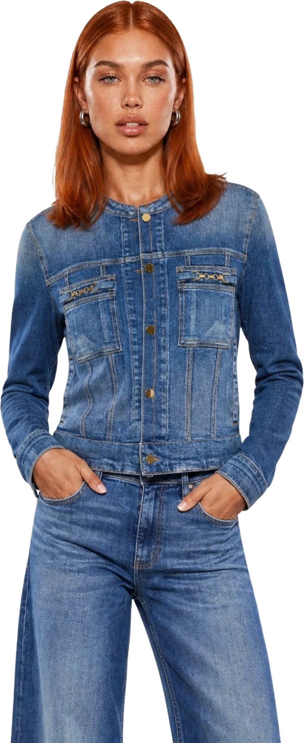 Jakne xhinsi Guess Ivy W6YN03 D1341 për femra, denim