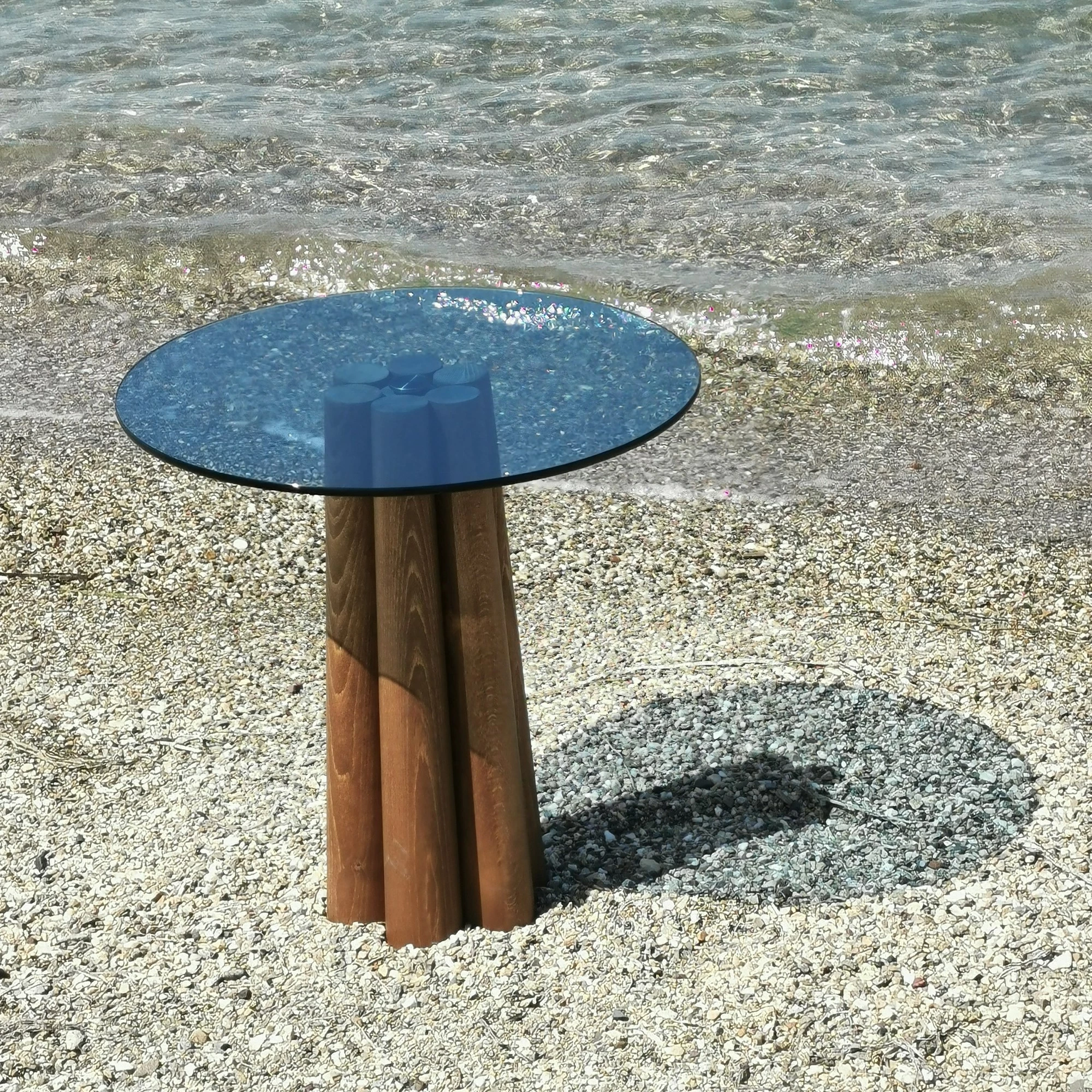 Tavolinë kafeje Skye Decor, ngjyrë arre, blu