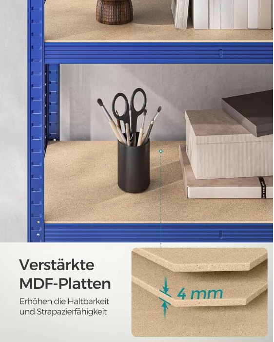 Raft metalik SONGMICS GLR040Q01, 40x90x180 cm, 5 rafte, kapacitet 875 kg, kaltër