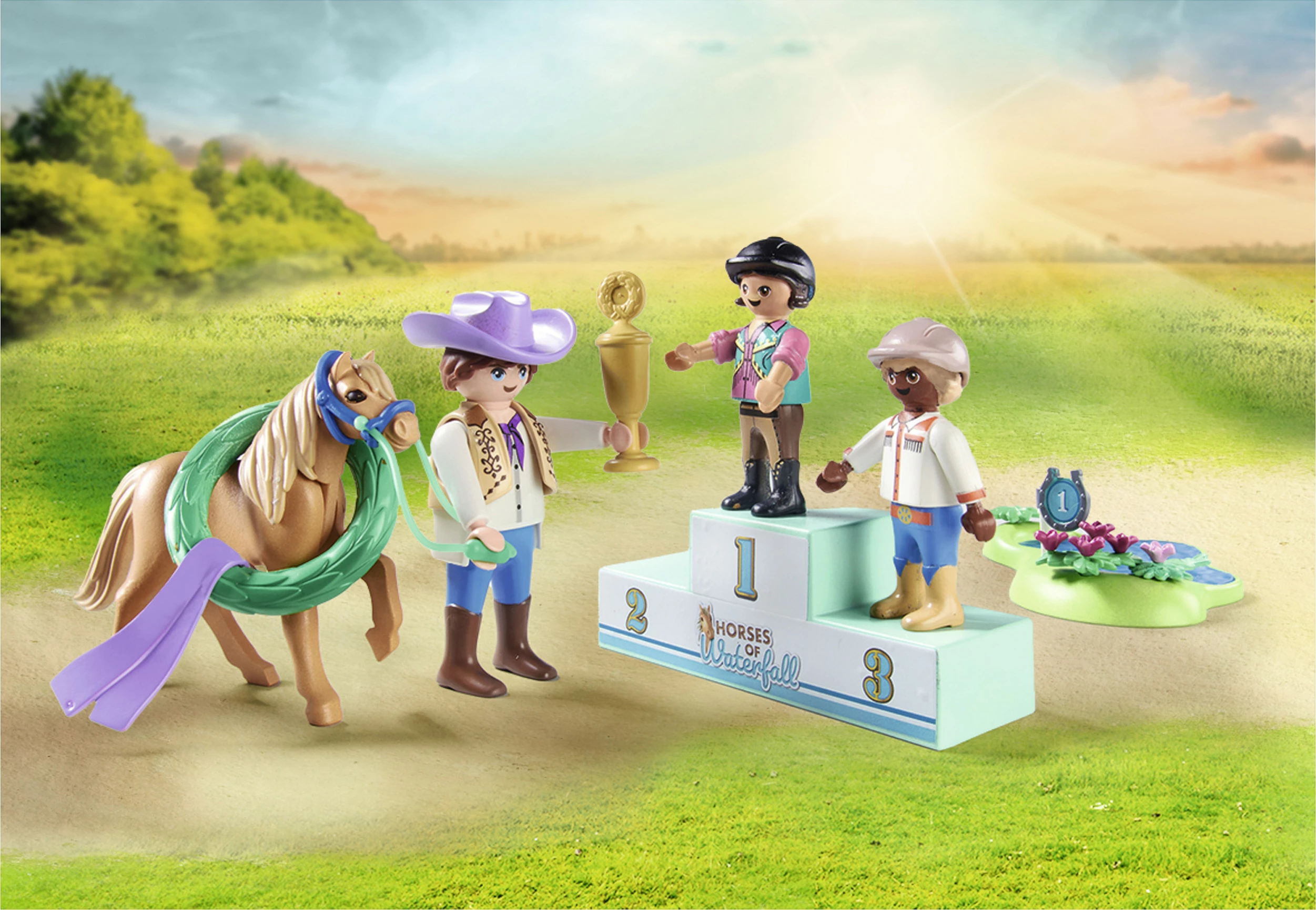 Set lodrash Playmobil Horses of Waterfall 71495, Ponyturnier, 46 copë, shumëngjyrësh