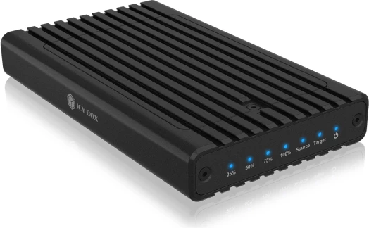 Kasë për 2x M.2 NVMe SSD ICYBOX IB-2817MCL-C31, USB 3.2 Gen 2 10 Gbit/s, klonim pa kompjuter, e zezë