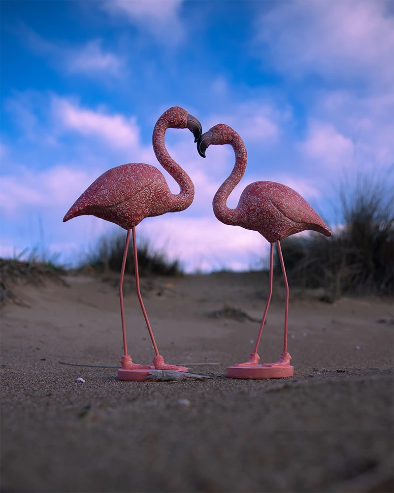 Dekor flamingo, ngjyrë rozë, polirezine, 24x12x46cm