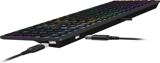 Tastierë A4 Tech FStyler FX60H me ndriçim neon, me kabllo, Gri