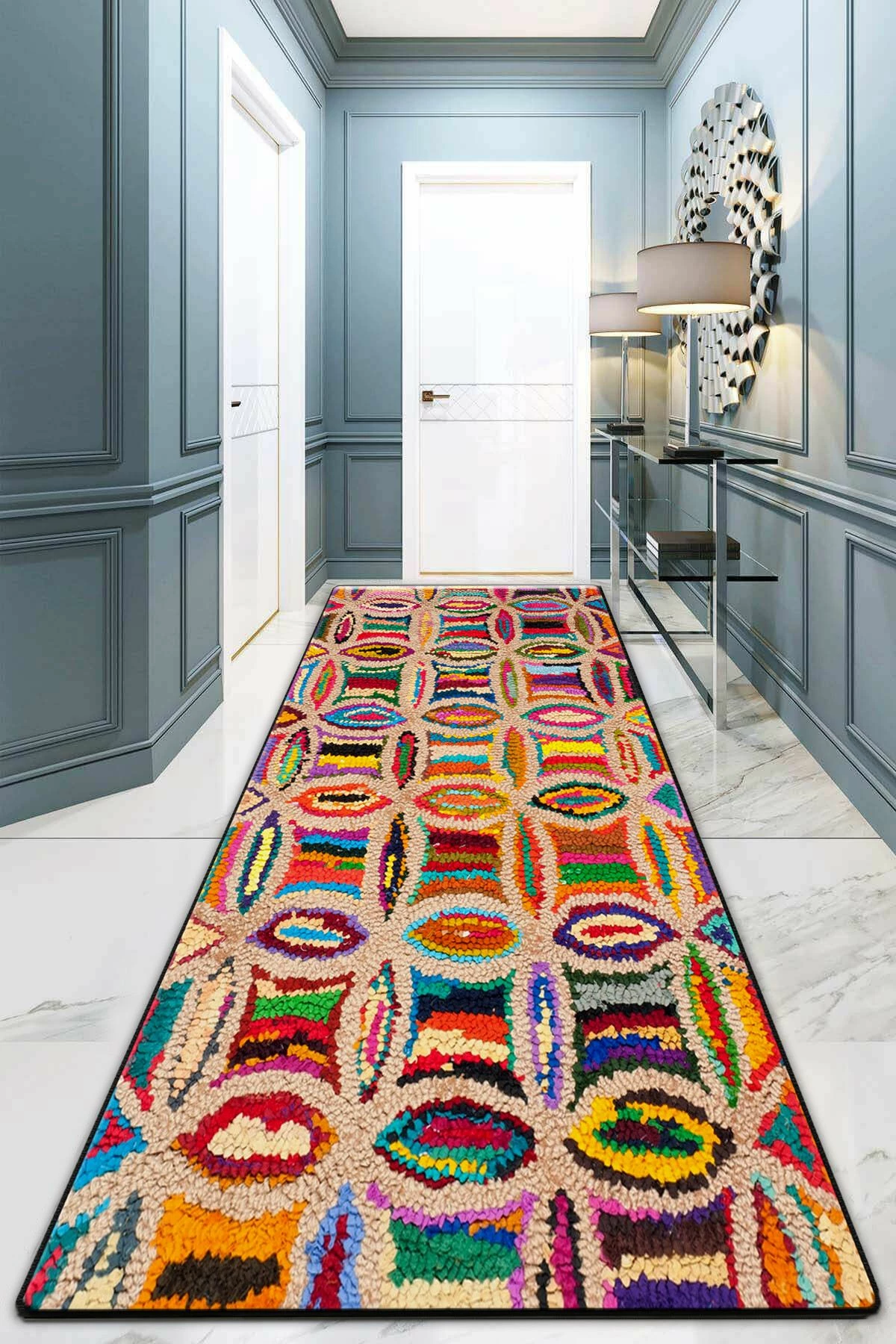 Qilim korridori, shumëngjyrësh, 80x300cm, Conceptum Hypnose Circulo Djt