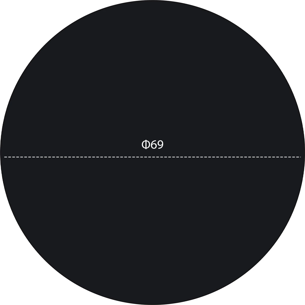 Sipërfaqe tavoline HPL, ngjyrë e zezë, Φ69 cm, trashësi 12mm