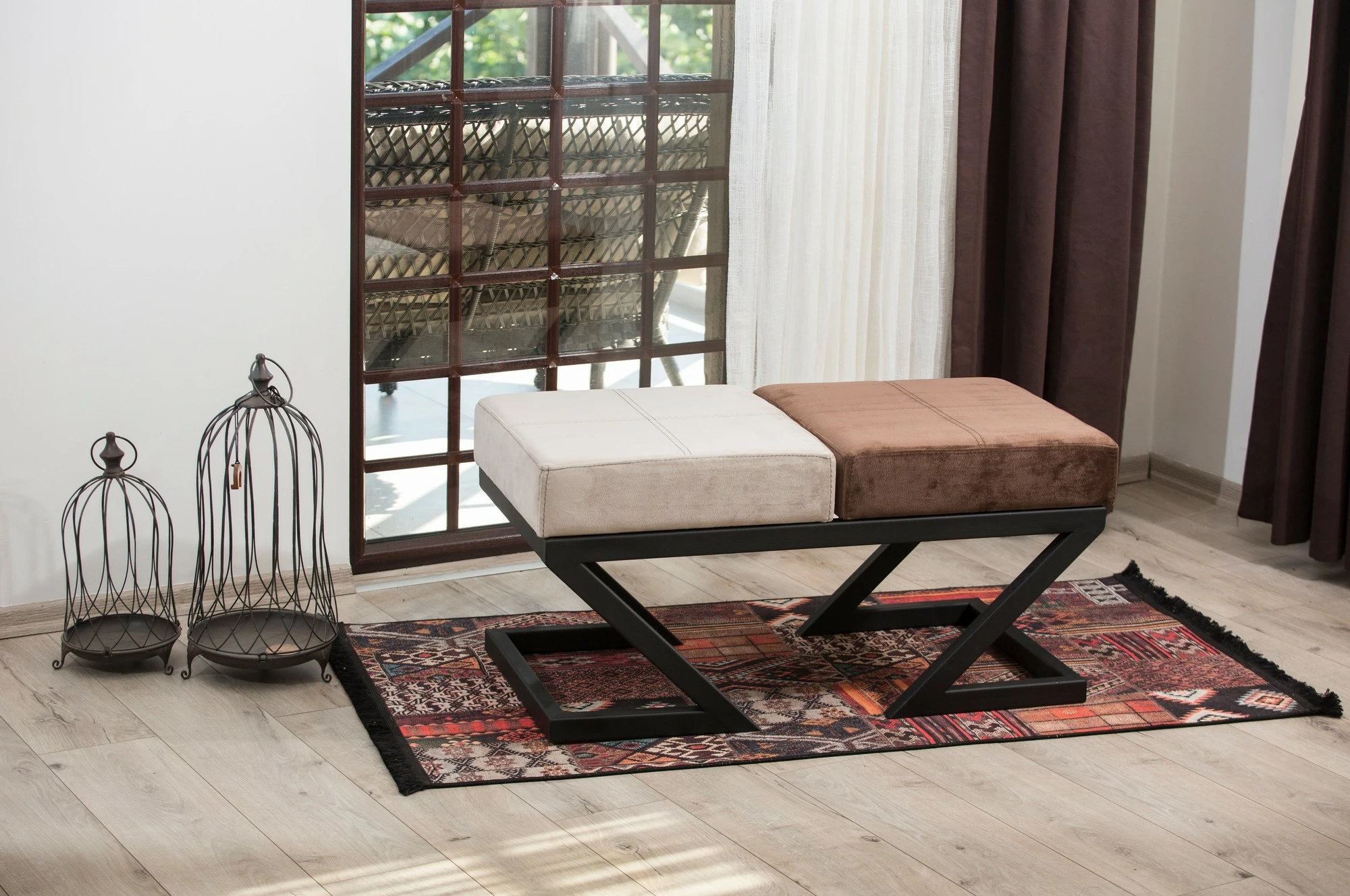 Puf Atelier del Sofa, Eda, bezhë, kafe, e zezë