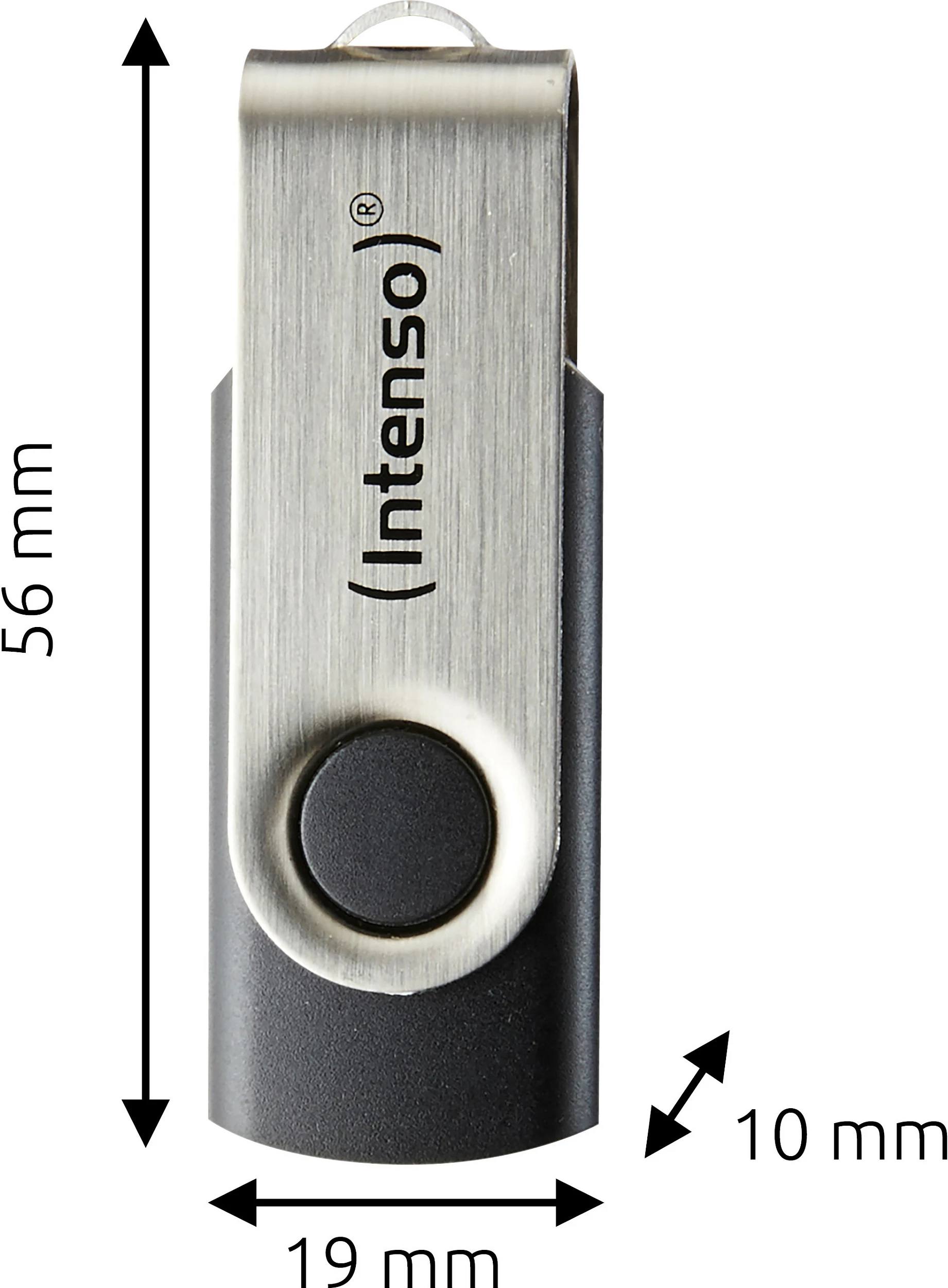 USB memorje Intenso Office Line, 32 GB, USB-A 3.2 Gen 1, swivel, zezë-argjend