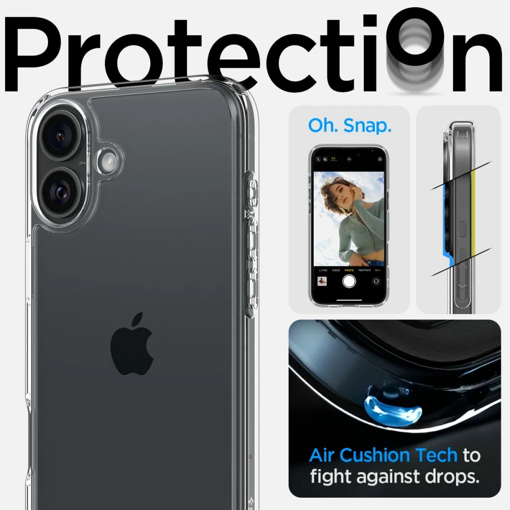 Mbështjellës Spigen Ultra Hybrid për iPhone 16 Plus, Transparent