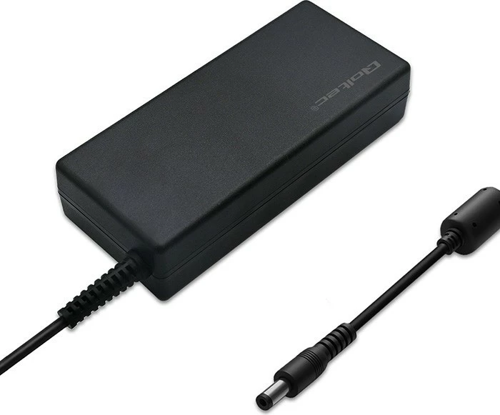 Adapter rryme AC/DC, Qoltec, 50799, 60W 12V 5A, konnektor 5.5 x 2.5 mm, e zezë, me kabllo rryme + rrip organizues